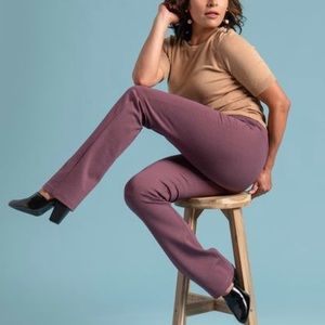 Betabrand Dress Pant Yoga Pants Classic W1040-STR Sterling Rose / Maroon Small